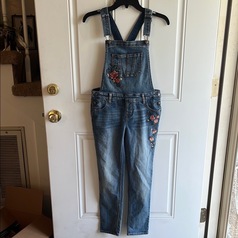 Embroidered Denim Overalls